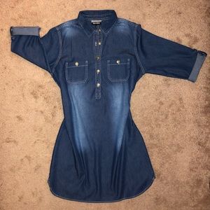 •Jean Mid-Sleeve Dress•